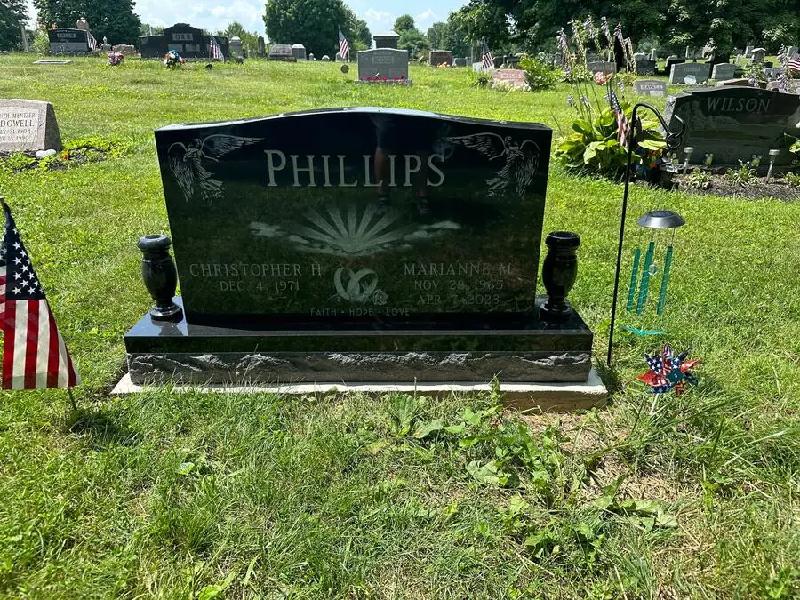 Serp-Top Granite memorial in Black Ultimate, by Stoltz Memorials