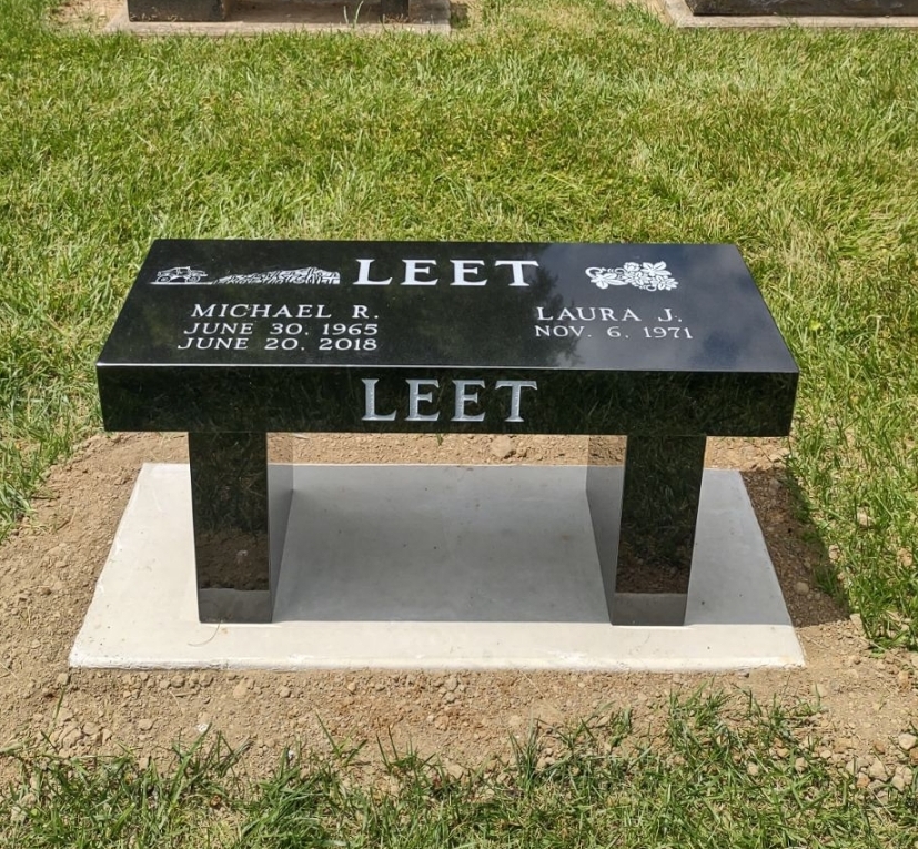 The Stoltz Memorials online process for designing and ordering a custom granite grave bench from home.